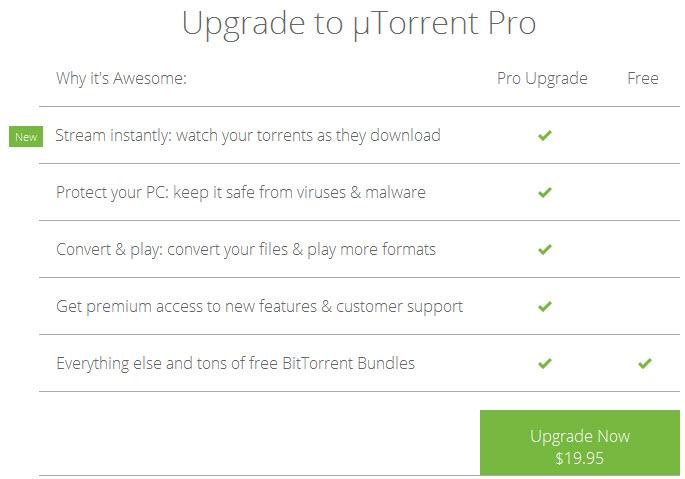 how to upgrade utorrent to pro