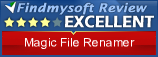 Magic File Renamer is 4 stars rated on findmysoft.com