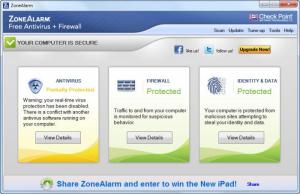 Enlarge ZoneAlarm Free Antivirus + Firewall Screenshot