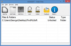 Enlarge Vovsoft Hide Files Screenshot